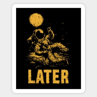 Astronaut Floating Away From His Troubles Sticker